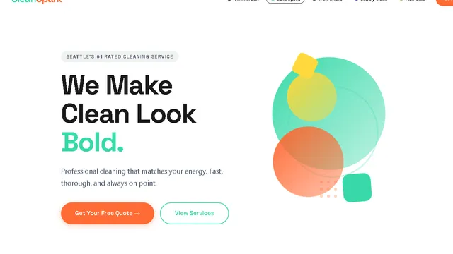 CleanSpark Bold Spark theme with vibrant geometric design